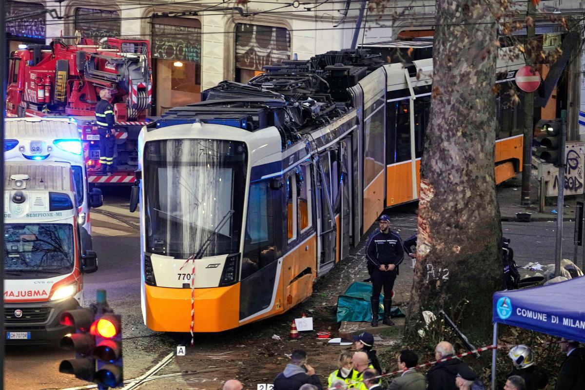 Accidente de tranvía en Milán.