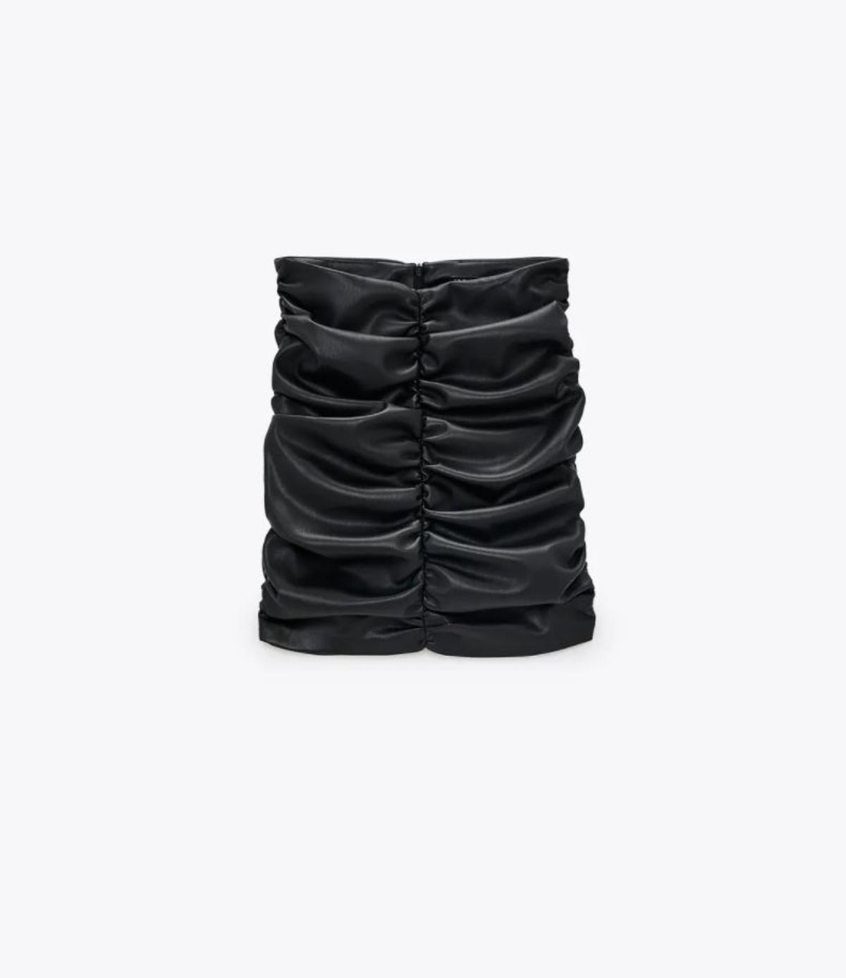 Minifalda fruncida de Zara