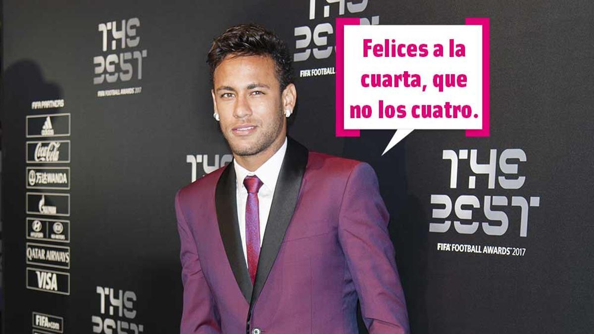 Neymar en la alfombra verde de los premios The Best