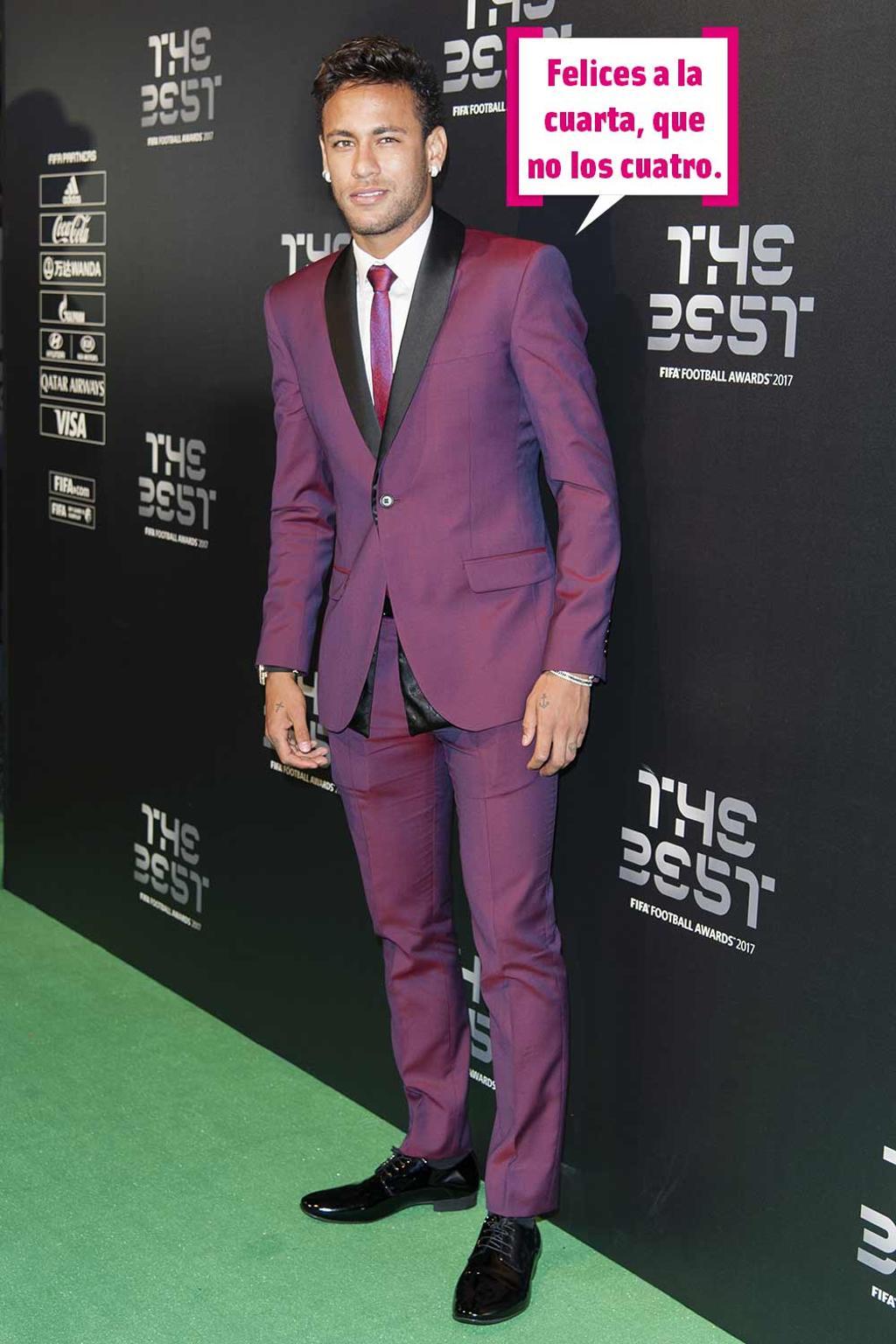 Neymar en la alfombra verde de los premios The Best