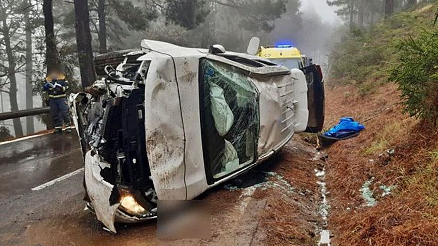 Vuelco en la carretera de La Esperanza.