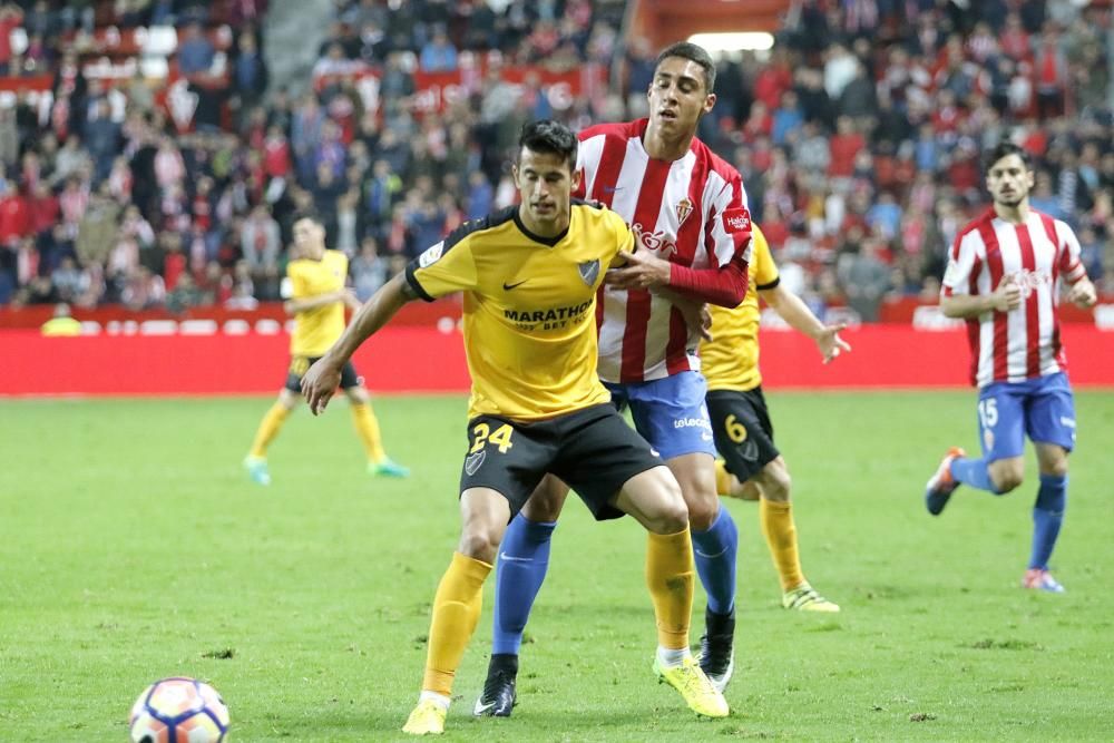 El partido entre el Sporting y el Málaga, en imágenes