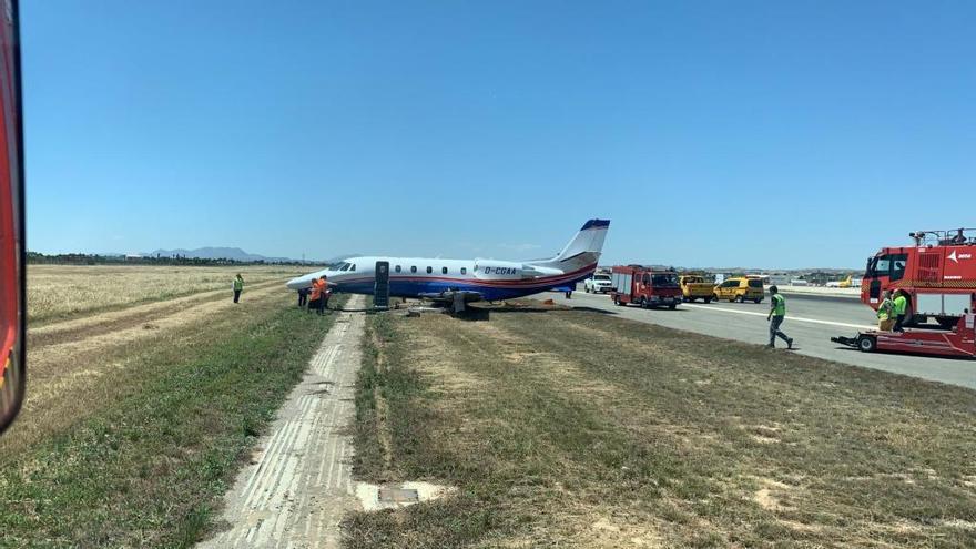 Situación en la que ha quedado el avión accidentado.