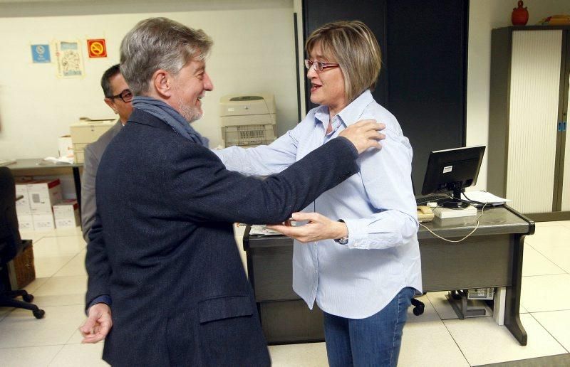 Pedro Santisteve visita la redacción de EL PERIÓDICO DE ARAGÓN