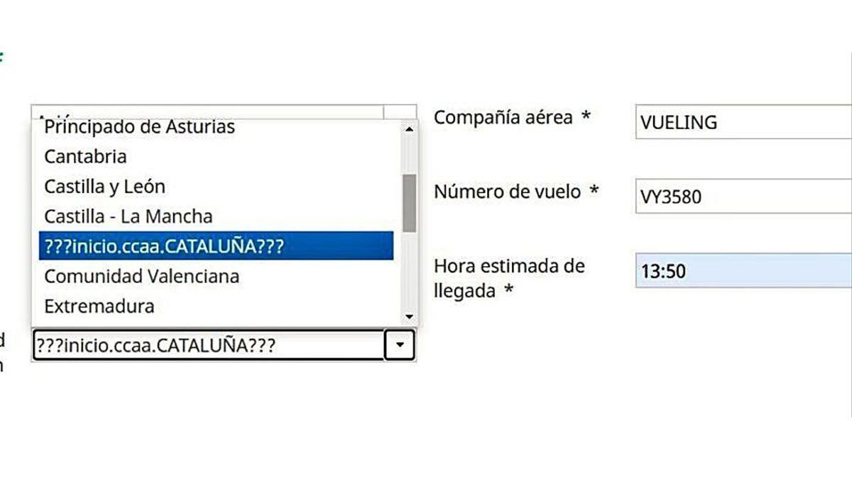 El error en la página del Govern balear, ayer.  /