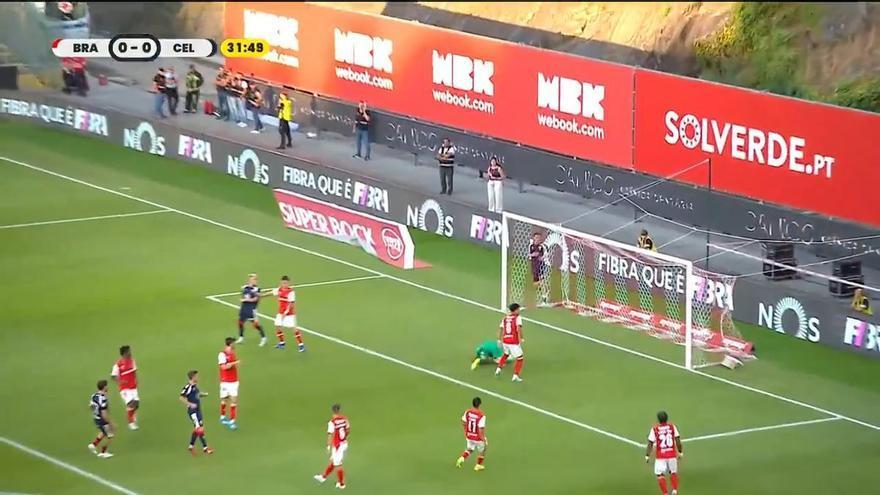 Gol de Hugo Gonález con el Celta de Vigo al Braga en pretemporada