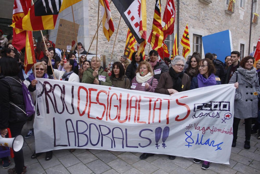 Mobilització a Girona amb motiu de la vaga feminista