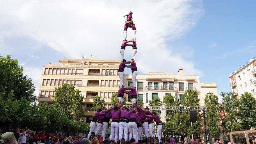 Els Moixiganguers d’Igualada descarreguen la sisena torre de vuit amb folre de la temporada