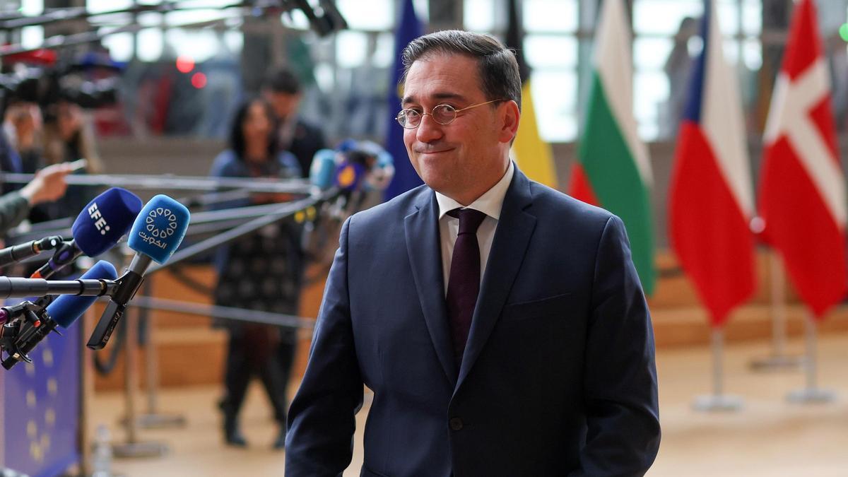 El ministro de Exteriores Jose Manuel Albares en Bruselas