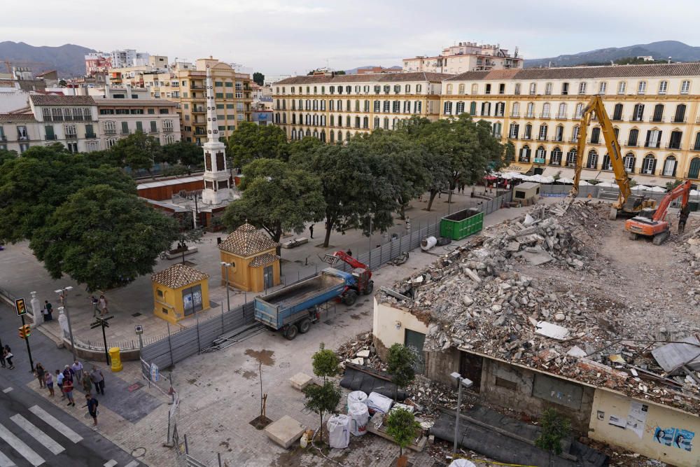 Así queda la plaza de la Merced sin el edificio del Astoria.