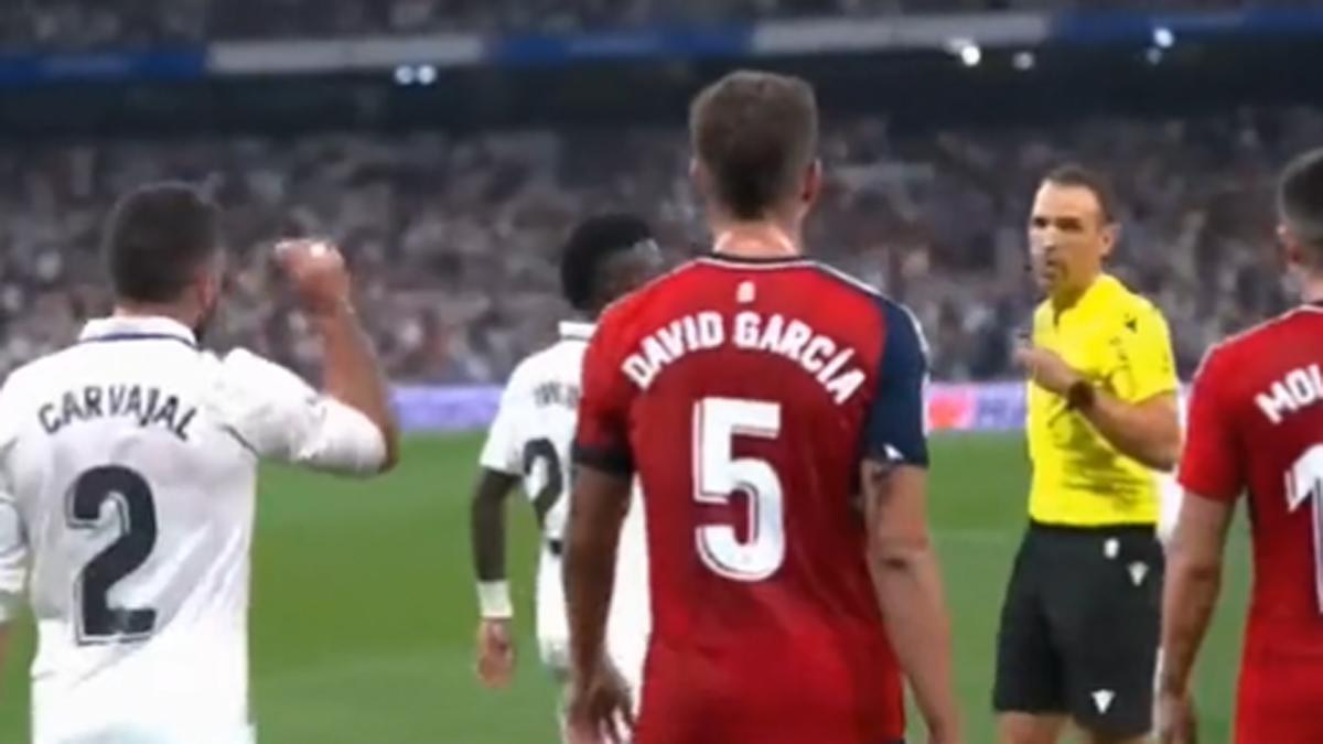 Carvajal y Vinicius, pidiendo la expulsión de David García