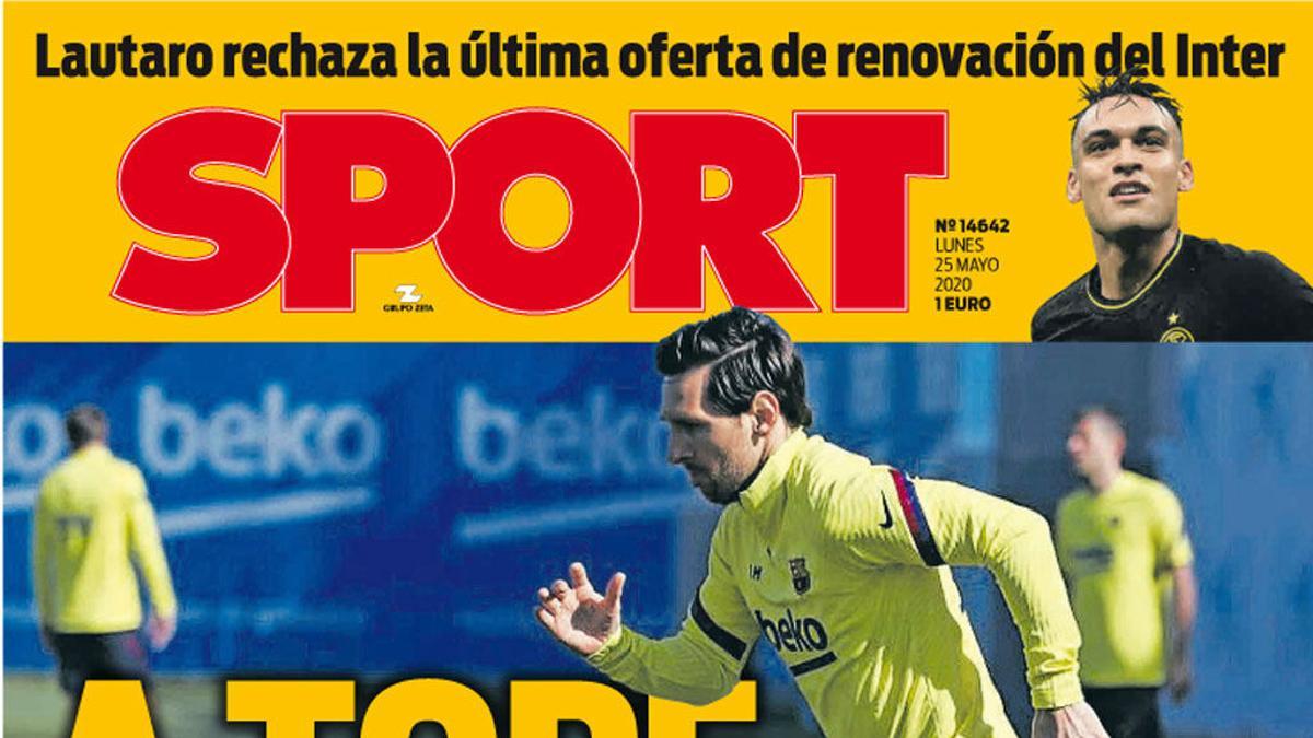 Portada del 25 de mayo del diario SPORT