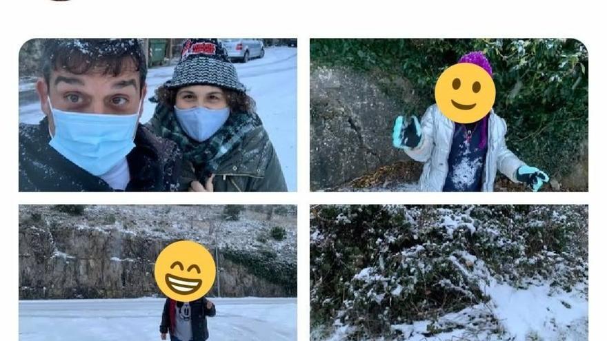 El tweet de Carles Mulet en la nieve.