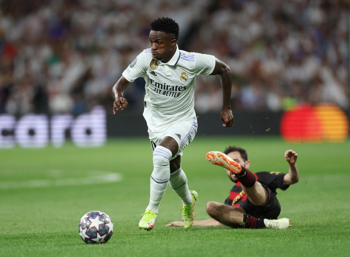 Vinicius Junior, jugador del Real Madrid, durante un lance del encuentro.