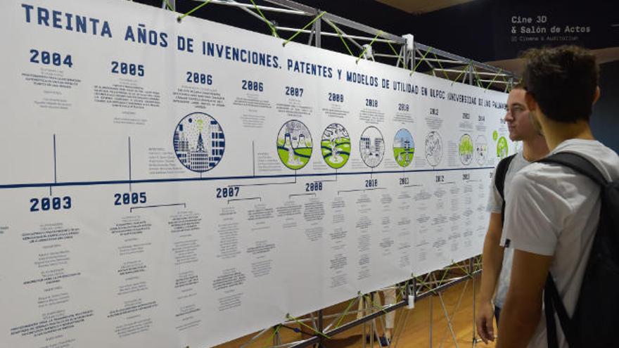 Panel de las patentes registradas en los últimos 30 años en la ULPGC, en la Patents Week Gran Canaria celebrada en el Museo Elder el pasado octubre.