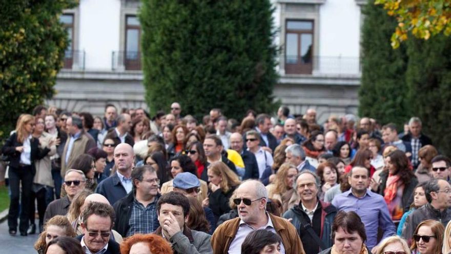 Un momento de la marcha, a la altura de la plaza de España.