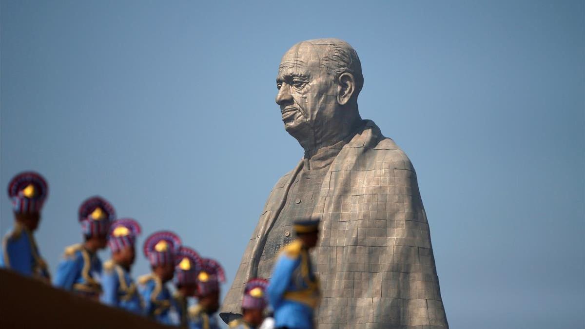 Inauguración de la estatua de Sardar Patel, héroe nacional de la India, este miércoles.