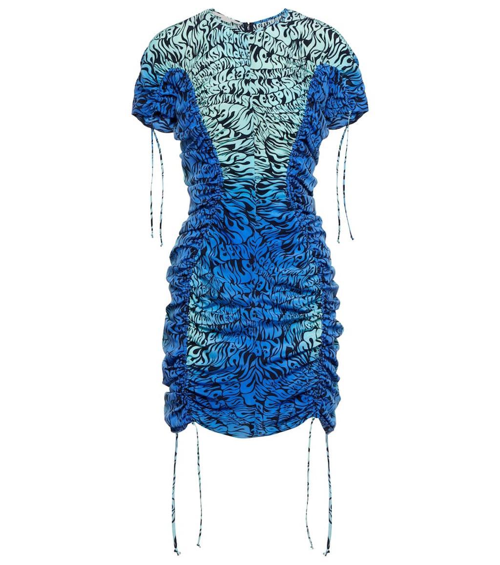 Minivestido azul con frunces de Stella McCartney