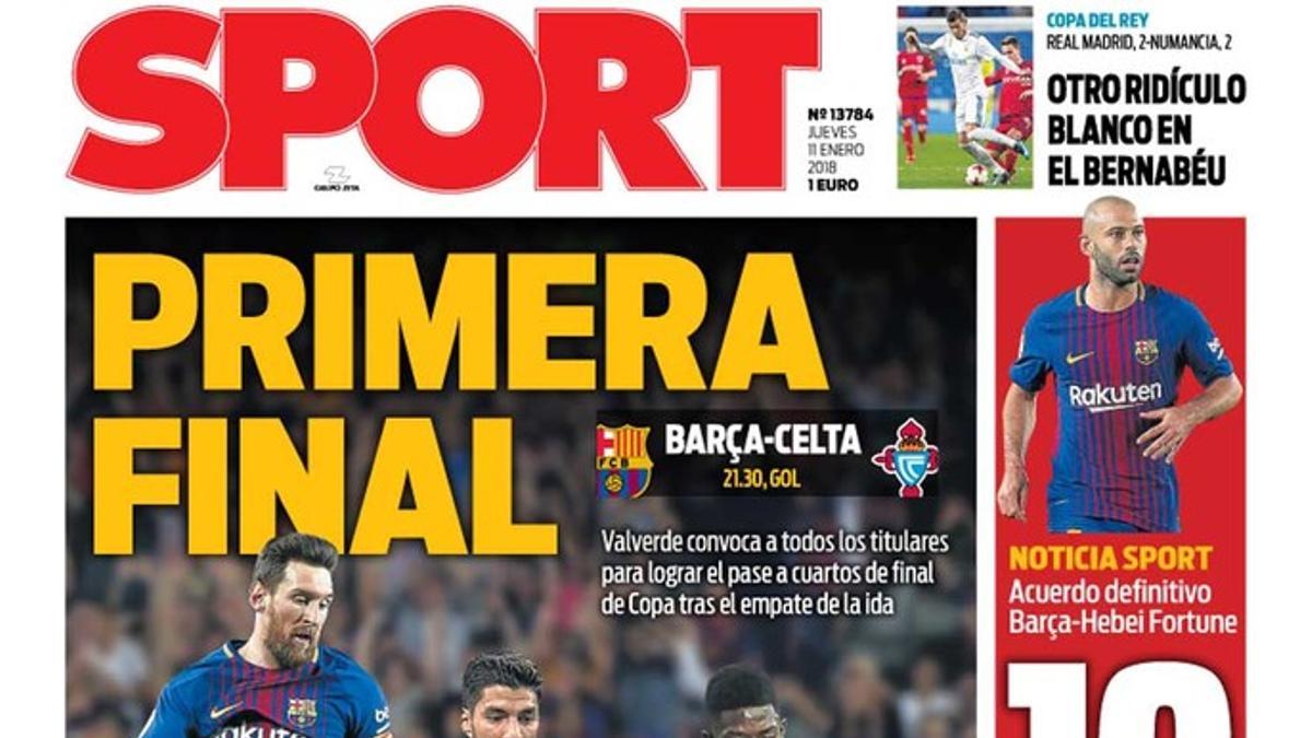 La portada de SPORT de hoy