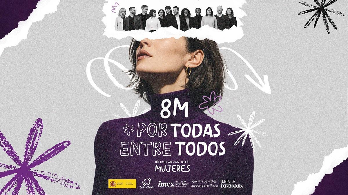Cartel del 8M de la Junta de Extremadura.