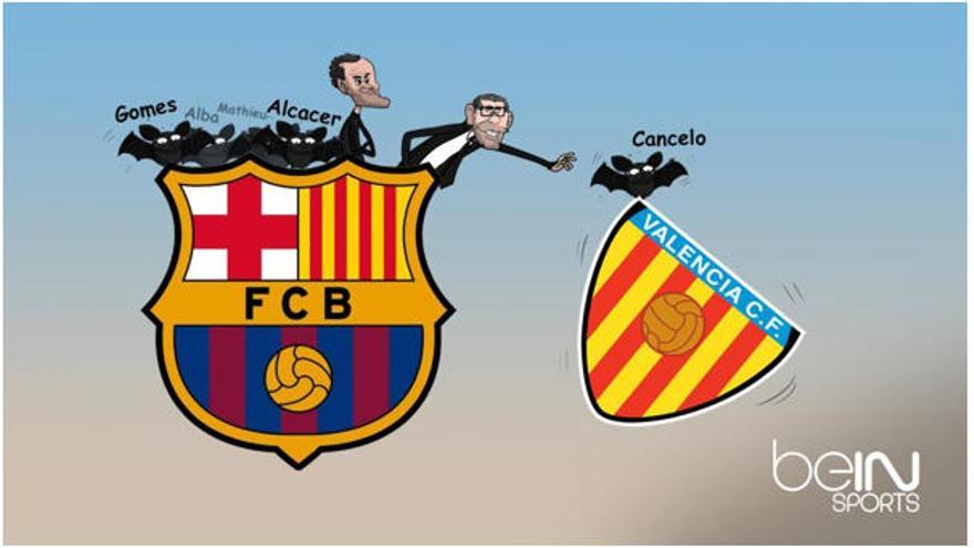 BeinSports caricaturiza los traspasos del Valencia al Barça