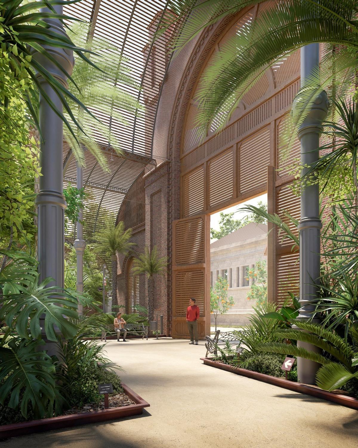 Imagen virtual del Umbracle de la Ciutadella tras la reforma.