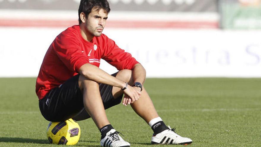 Borja Oubiña, durante una sesión de preparación en A Madroa.