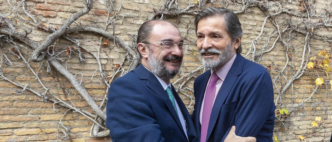 Javier Lambán y Javier Fernández, el miércoles en Zaragoza