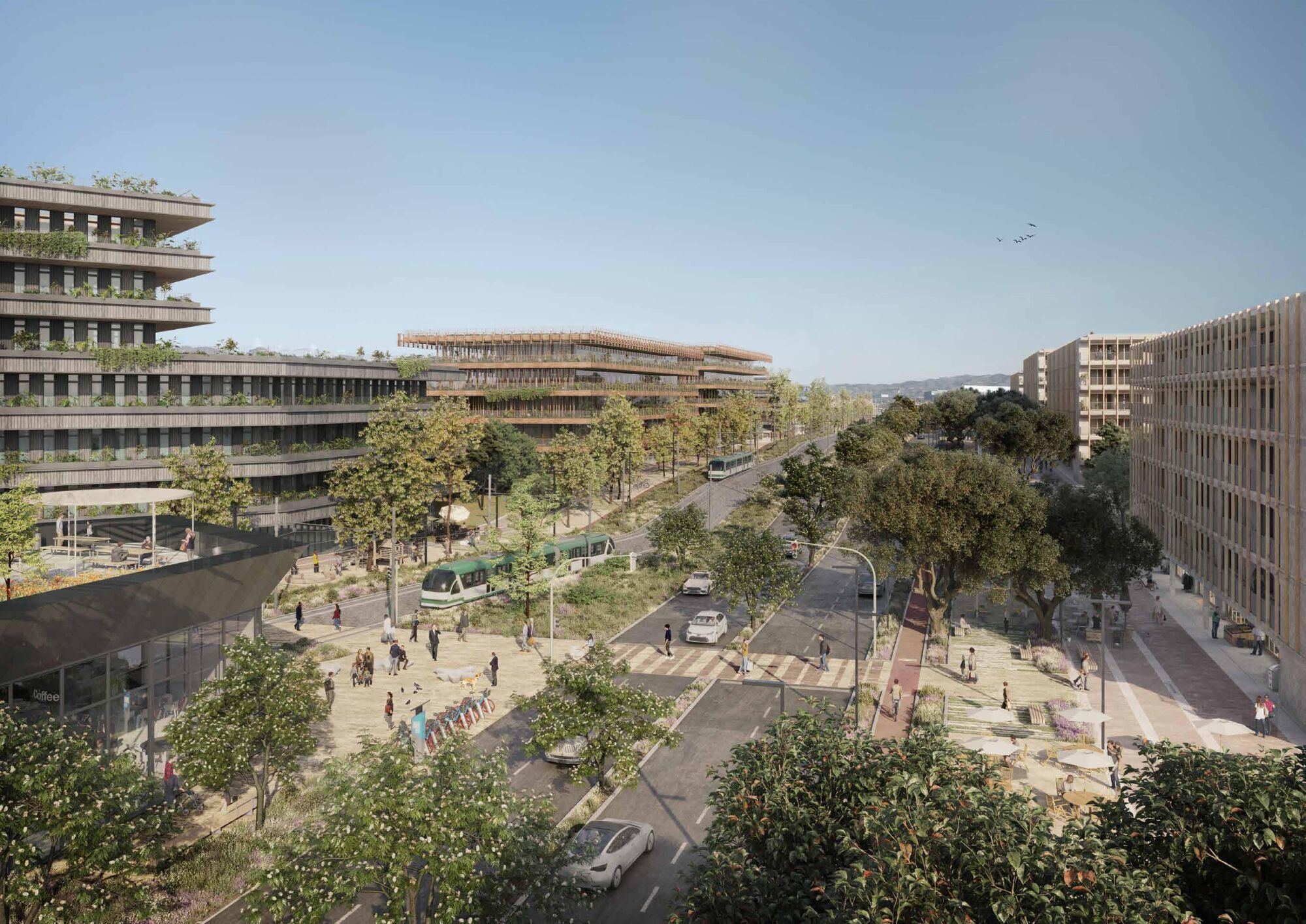 Infografías del plan urbanístico que el Ayuntamiento de Málaga pretende desarrollar en los terrenos de Buenavista destinados a la Expo 2027