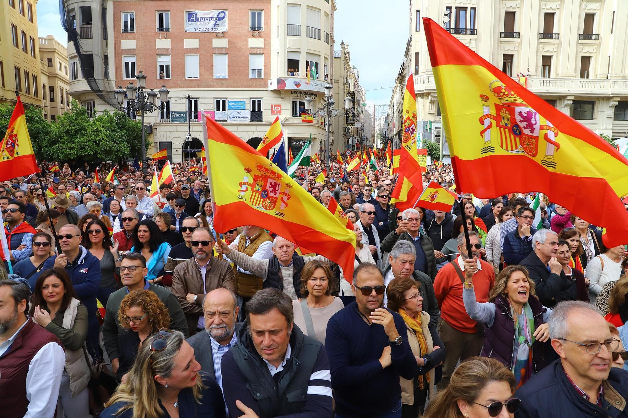 El PP de Córdoba congrega en Las Tendillas a miles de personas contra la amnistía