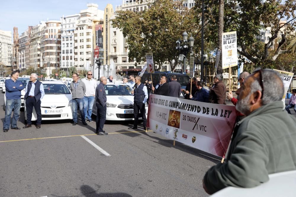 Manifestación de taxistas en València