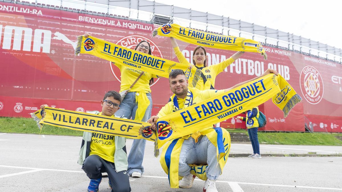 Galería | El desembarco de la afición del Villarreal en Girona, en imágenes