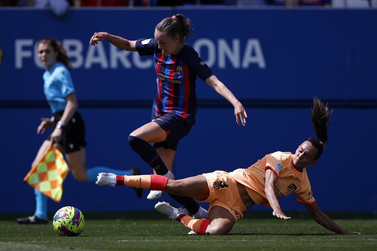 Caroline Graham Hansen durante el partido contra el Atlético de Madrid