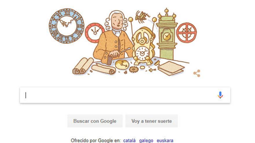 John Harrison, homenajeado en el &#039;doodle&#039; de Google.