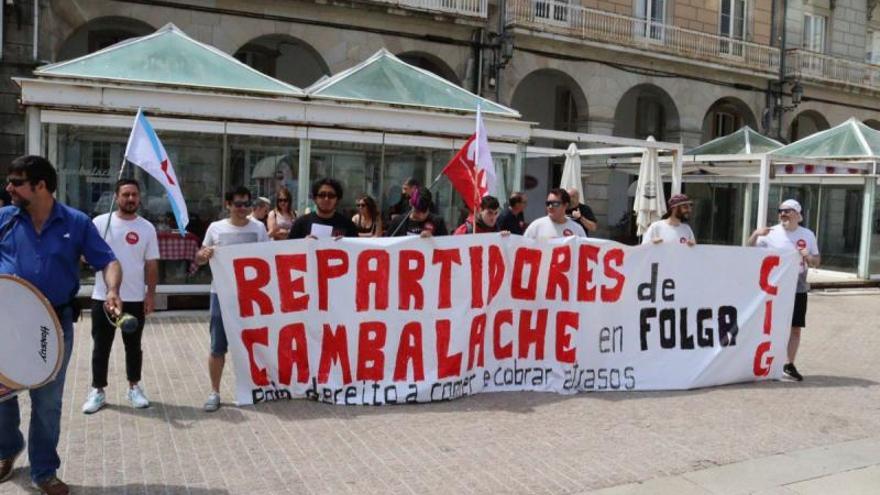 Tercera jornada de huelga de los repartidores de Cambalache