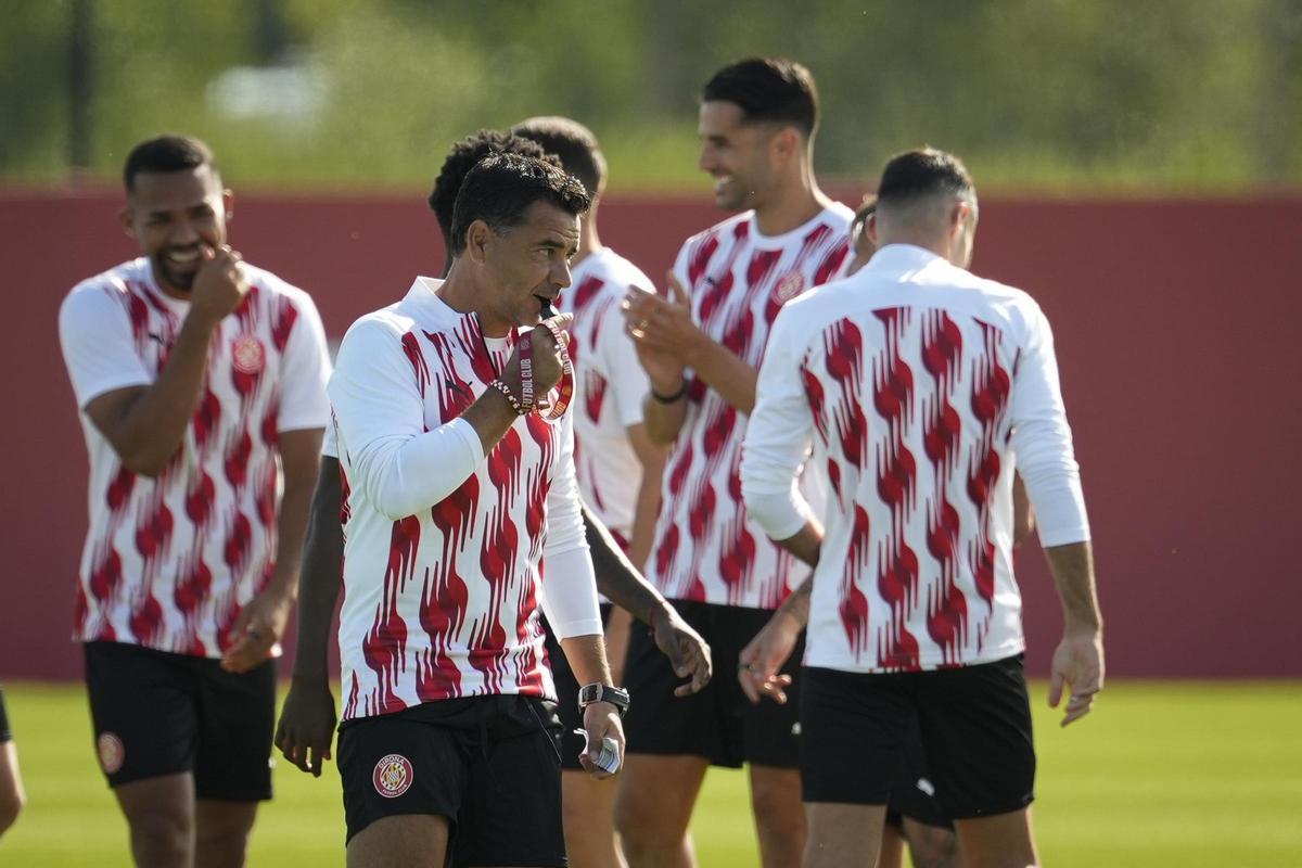 El Girona FC prepara su partido ante el París Saint-Germain