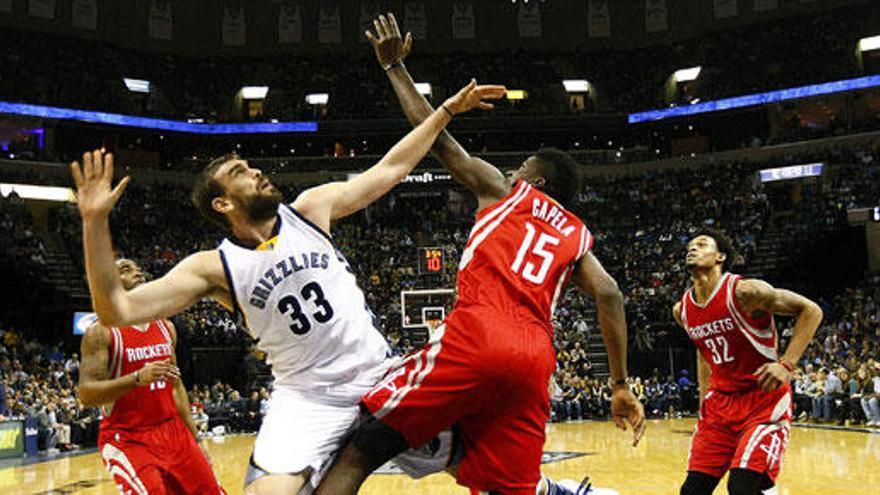 Marc Gasol durante el partido ante los Rockets.