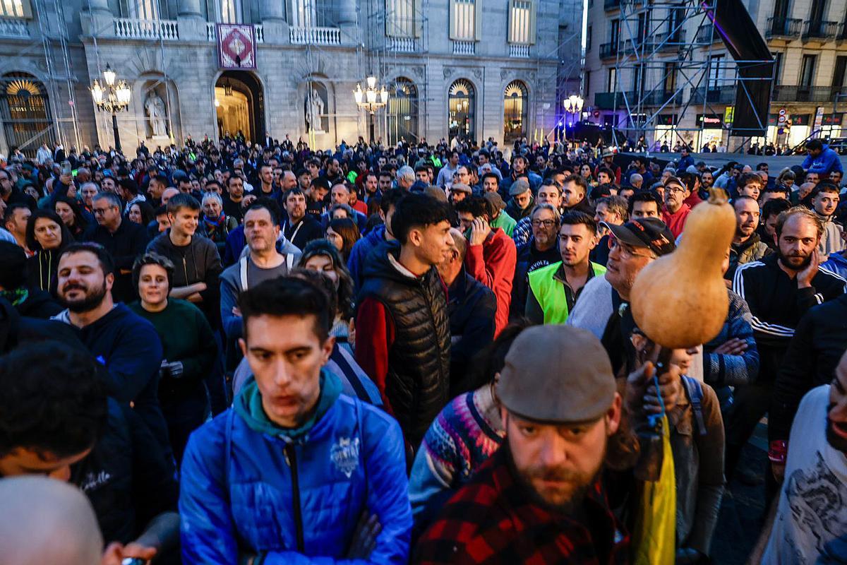 Los agricultores en la Plaça Sant Jaume