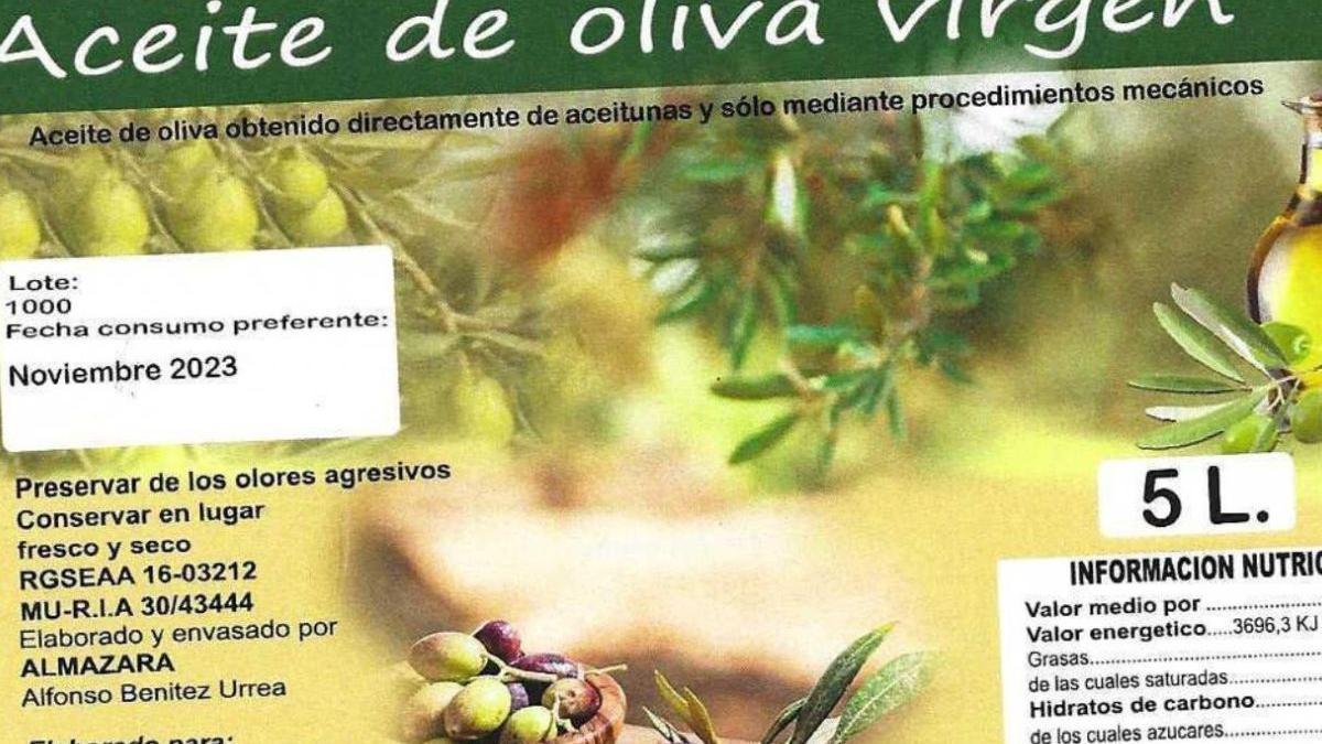 ACEITE DE OLIVA VIRGEN (sin marca comercial, envases de 5 litros) | AESAN