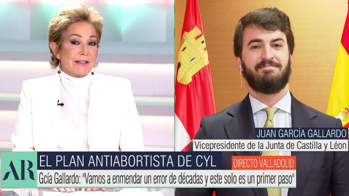 Ana Rosa Quintana entrevista a Juan García-Gallardo.
