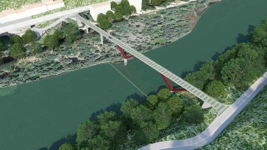 Infografía que muestra cómo quedará el puente cuando remate la obra  // Fdv