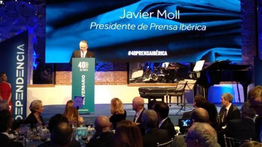 Javier Moll, durant el seu discurs davant dels més de 350 convidats.