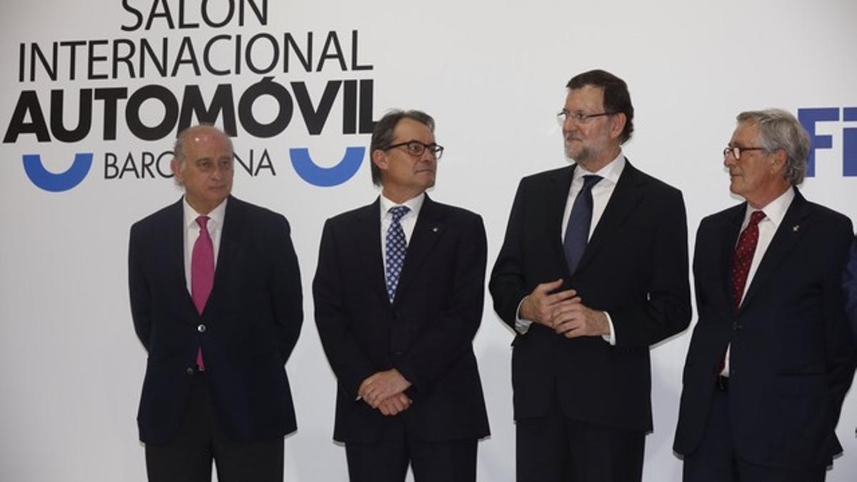 Mariano Rajoy en el Salón del Automóvil de Barcelona