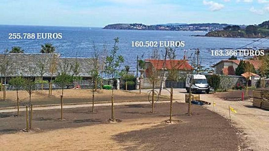 Los tres chalés al borde del mar en Bastiagueiriño que serán expropiados y su valoración por el Concello.