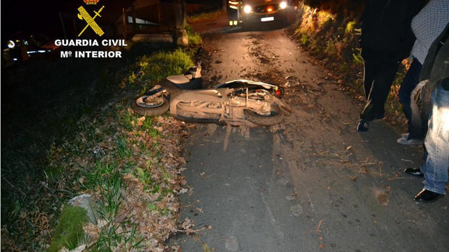 El ciclomotor siniestrado el pasado fin de semana en Tomeza