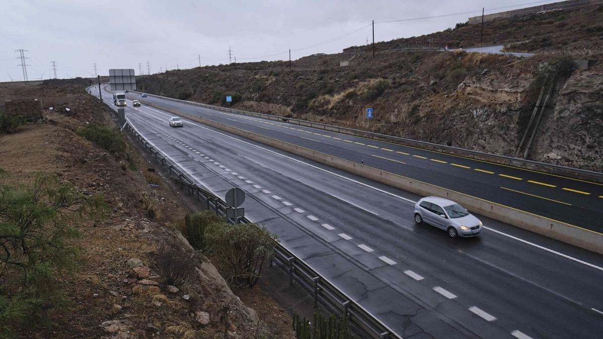 Tramo de la Autopista del Sur que será afectado por la obra del tercer carril Güímar-San Isidro.