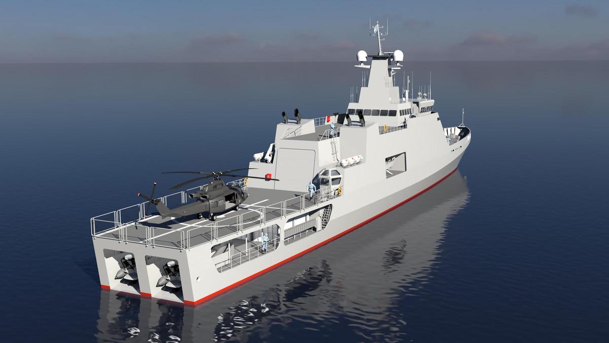 Vista desde popa de las patrulleras OPV de Cardama para Uruguay