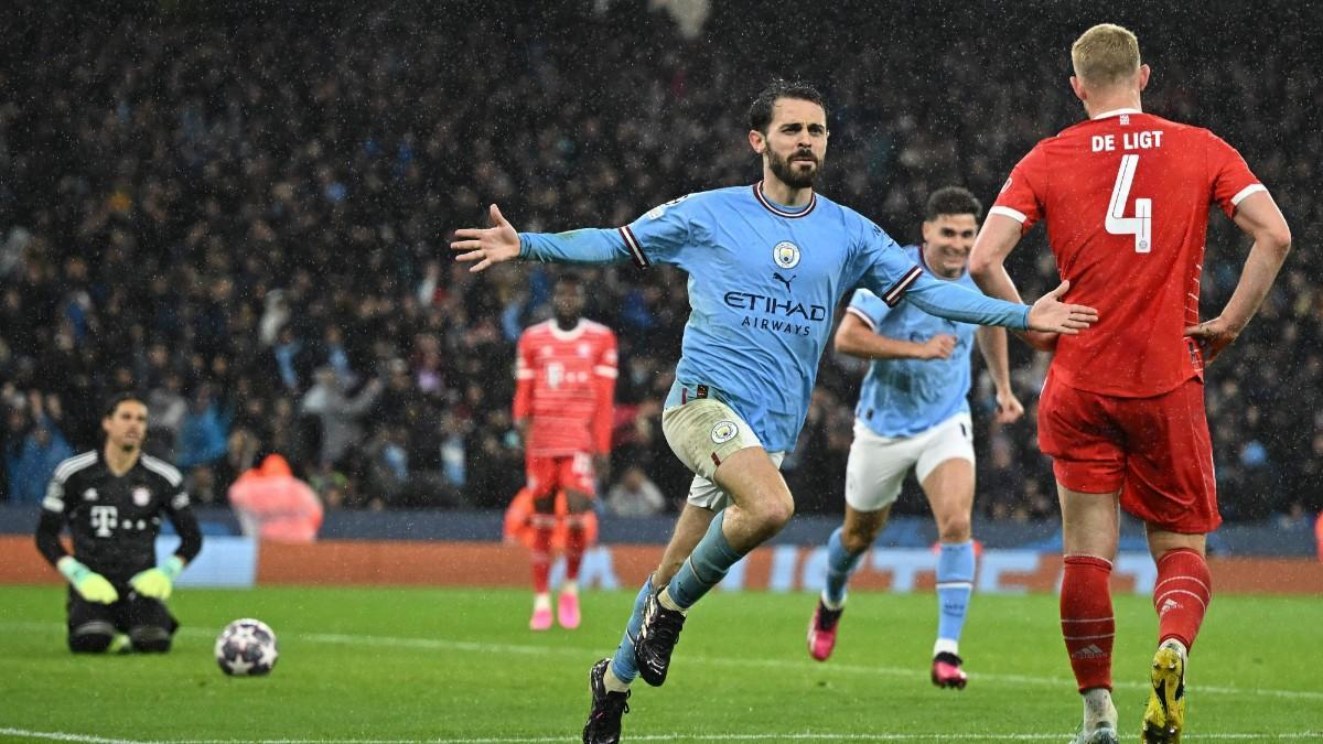 Bernardo Silva celebra un gol con el Manchester City