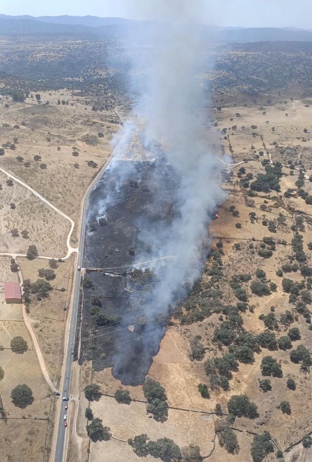 Vista aérea del incendio.