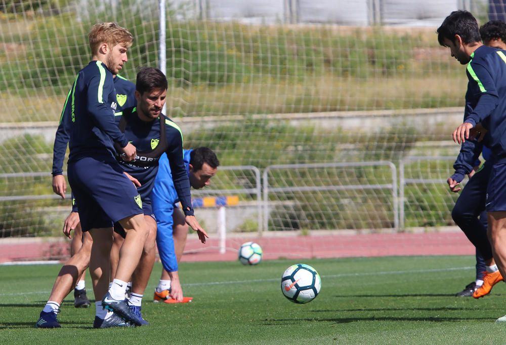 Entrenamiento del Málaga CF.